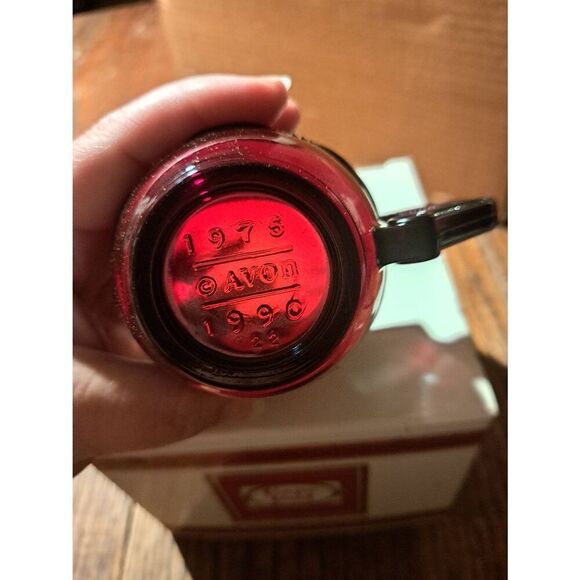 Vintage Avon 1990 1876 Cape Cod Ruby Red Cup & Saucer Set NOS w/ Box #3 - Picture 8 of 9